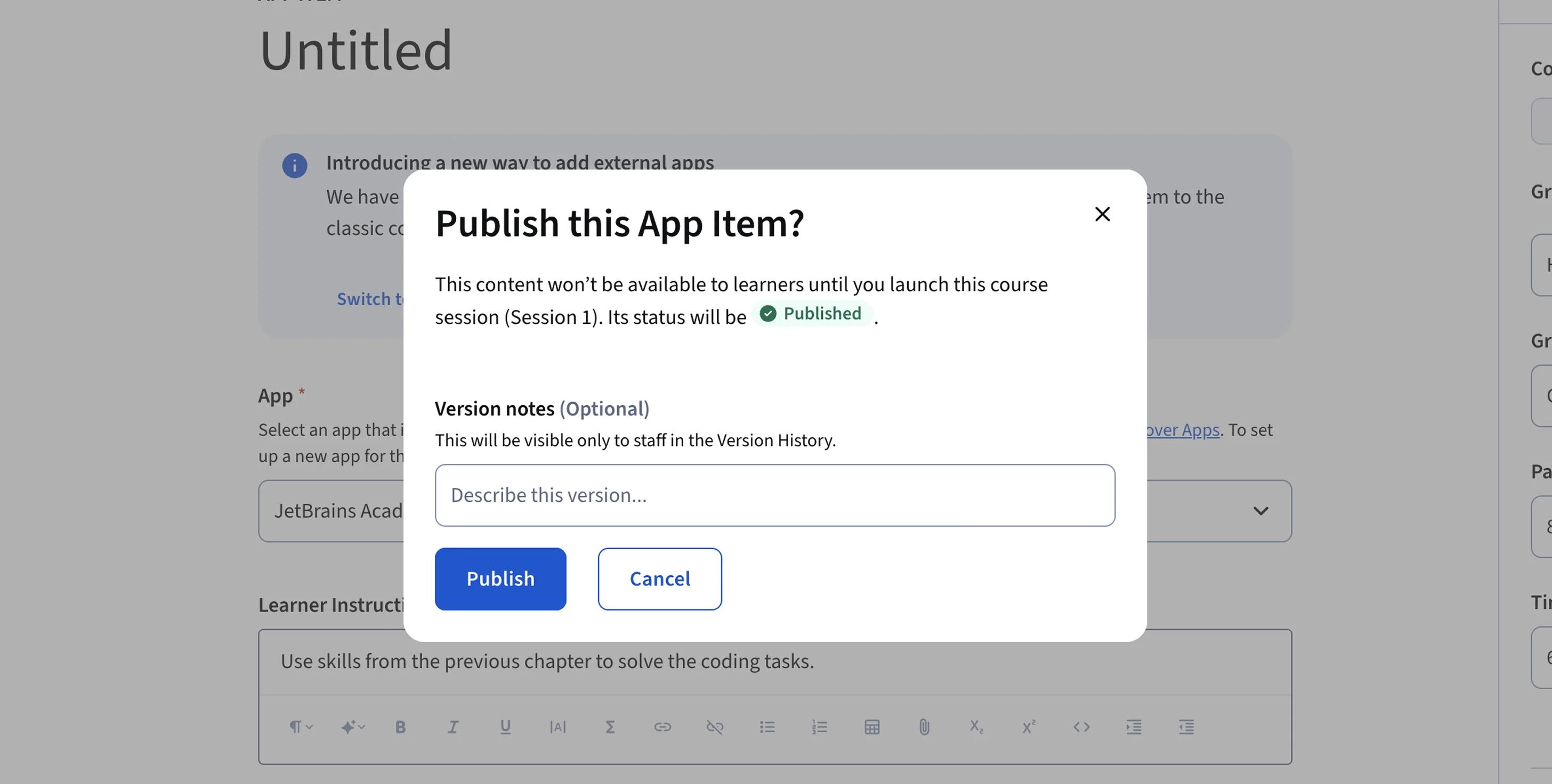 Grade Setting screenshot