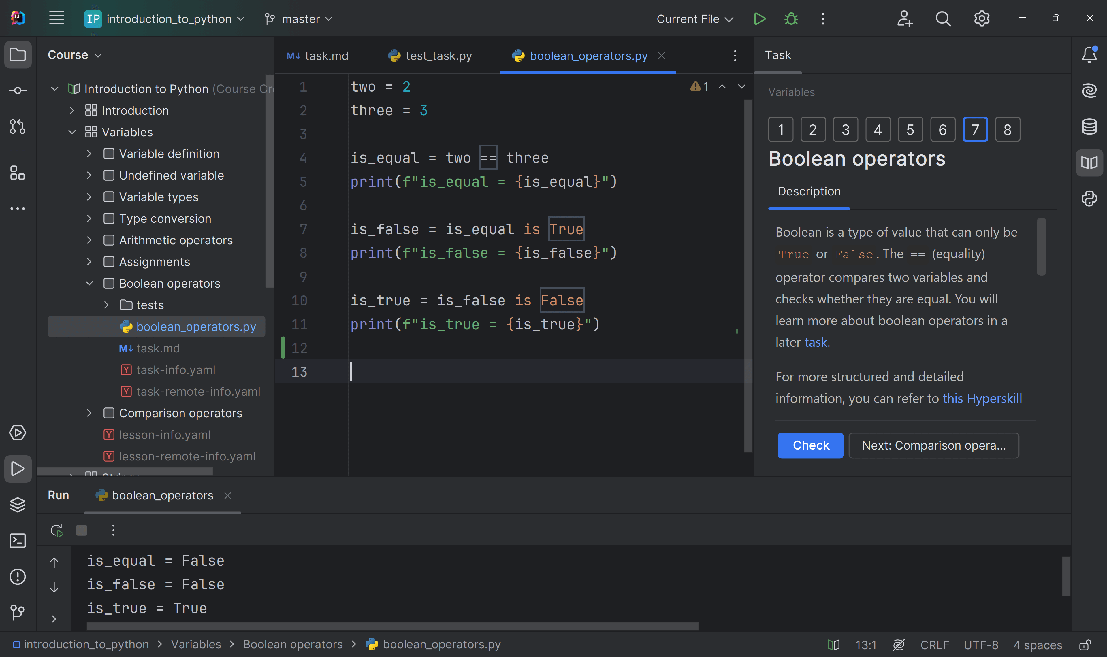 Real-world development environment (Python)